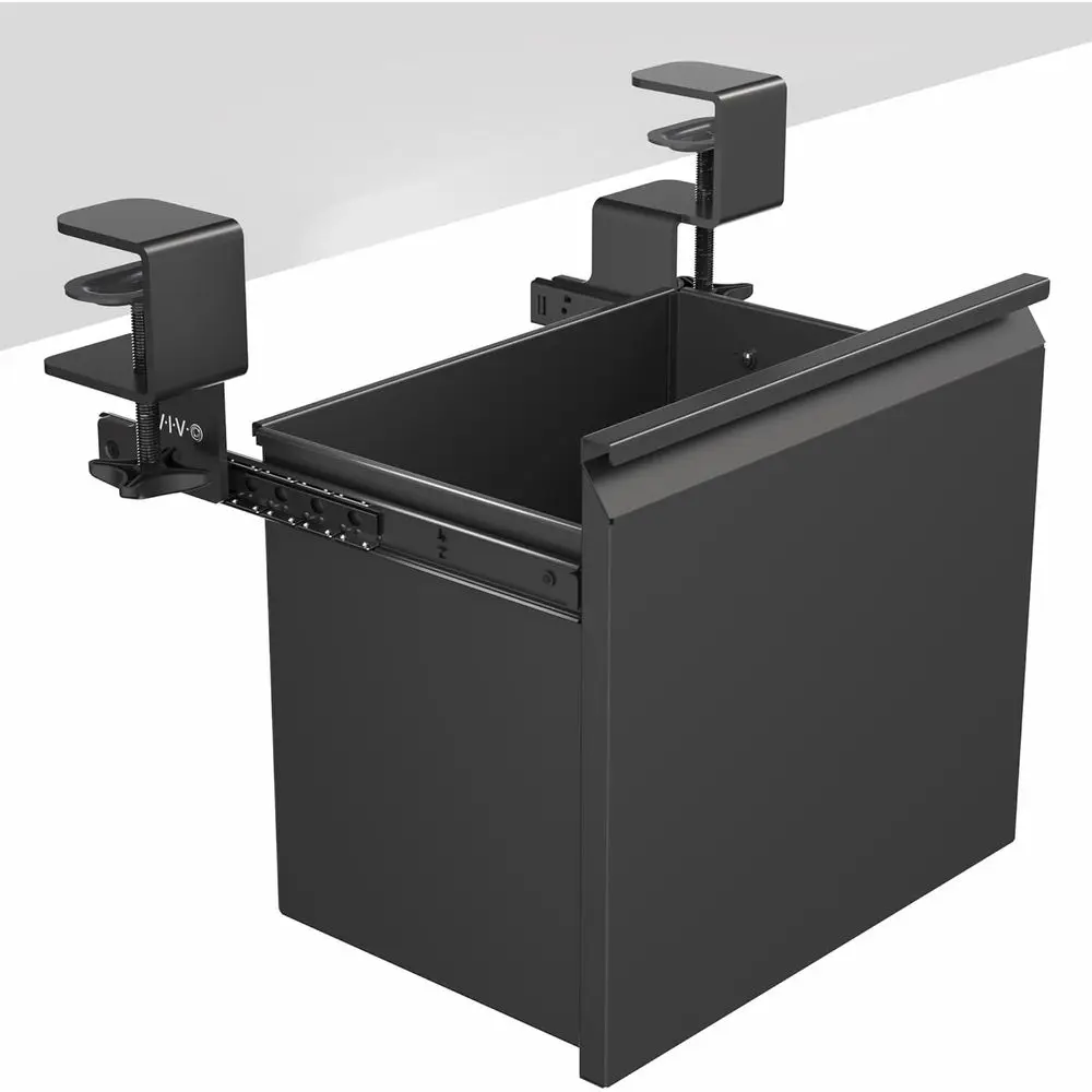Under Desk Clamp-On Metal File Cabinet, Holds 22 lbs, Letter-Size Storage, Black
Under Desk Clamp-On Metal File Cabinet, Holds 22 lbs, Letter-Size Storage, Black