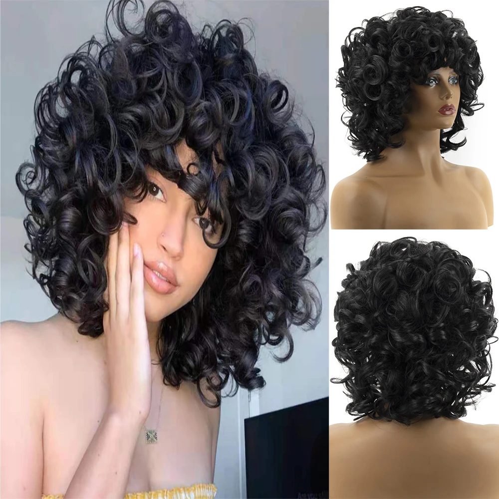 WHIMSICAL W Synthetic Wig With Bangs Afro Kinky Curly Cosplay Fluffy Shoulder Length Natural Wigs Heat Resistant For Black Women
WHIMSICAL W Synthetic Wig With Bangs Afro Kinky Curly Cosplay Fluffy Shoulder Length Natural Wigs Heat Resistant For Black Women