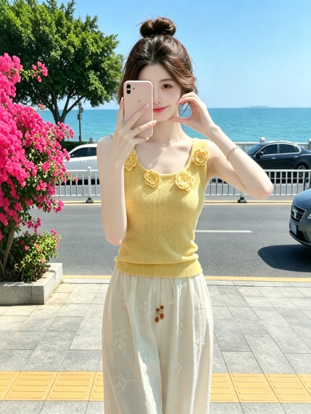 Summer New Romantic 3D Flower U-Neck Strap Vest Women Sweet Temperament Gentle Yellow Sleeveless Top Commute Style Print
Summer New Romantic 3D Flower U-Neck Strap Vest Women Sweet Temperament Gentle Yellow Sleeveless Top Commute Style Print