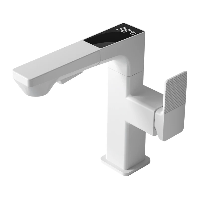 Bathroom multi-functional pull washbasin washbasin digital display faucet hot and cold rotatable white
Bathroom multi-functional pull washbasin washbasin digital display faucet hot and cold rotatable white