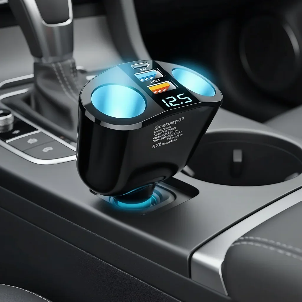 Автомобильное зарядное устройство, два порта USB, сверхбыстрая зарядка 120 Вт, вращение на 360 градусов, тип C, розетка прикуривателя
Автомобильное зарядное устройство, два порта USB, сверхбыстрая зарядка 120 Вт, вращение на 360 градусов, тип C, розетка прикуривателя