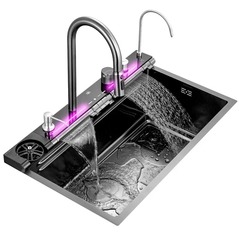 Show ambient light, cod sink 304 stainless steel, kitchen wash basin, household Feiyu waterfall, large single tank
Show ambient light, cod sink 304 stainless steel, kitchen wash basin, household Feiyu waterfall, large single tank