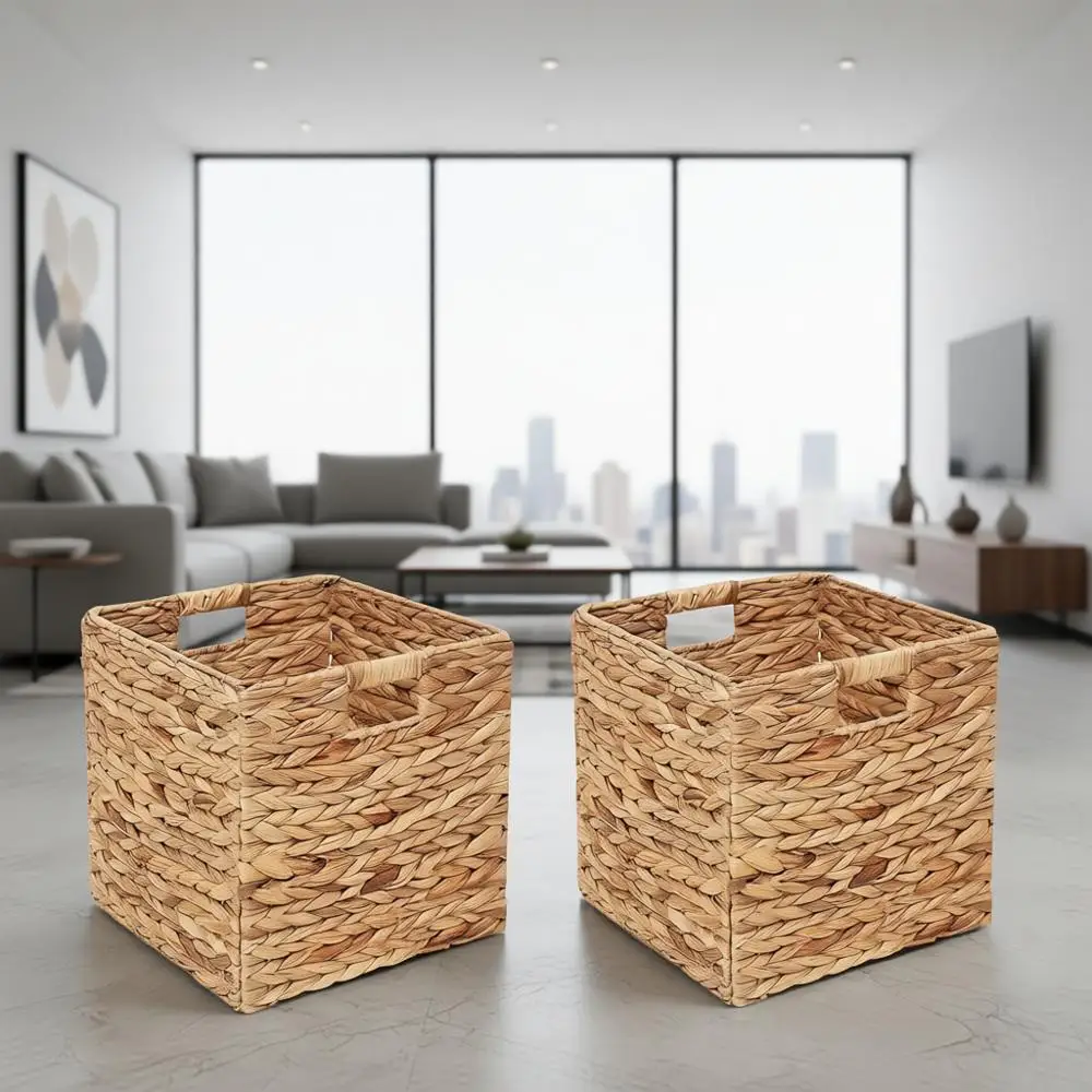 Набор из 4 плетеных корзин-кубов из водного гиацинта, 28,5x28,5 см, универсальные органайзеры для дома
Набор из 4 плетеных корзин-кубов из водного гиацинта, 28,5x28,5 см, универсальные органайзеры для дома