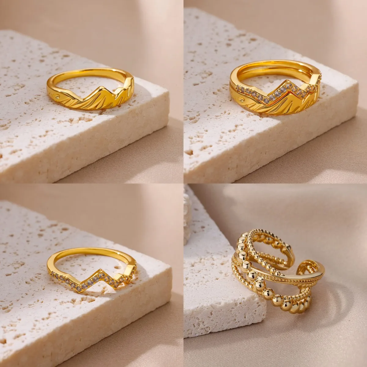 Gold Color Copper Zircon Hill Rings For Women 6 7 8 three sizes Female Finger Rings Party Vacation Couple Jewelry Gift
Gold Color Copper Zircon Hill Rings For Women 6 7 8 three sizes Female Finger Rings Party Vacation Couple Jewelry Gift