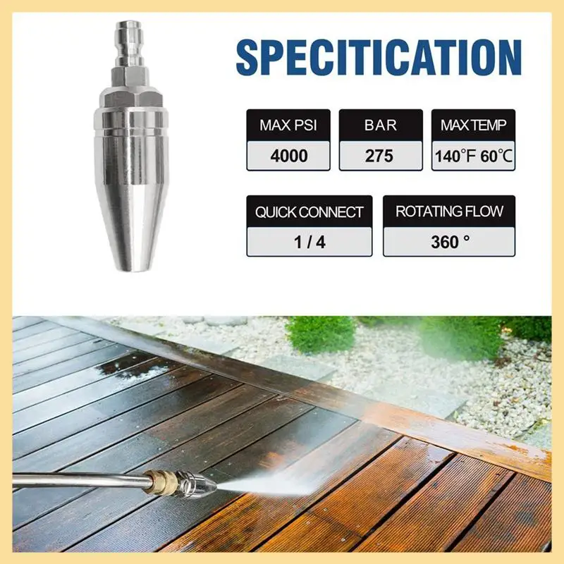GOOD-Turbo Nozzle For Pressure Washer Rotating For Hot And Cold Water With 1/4 Quick Connect 7 Nozzle Tips And Holder
GOOD-Turbo Nozzle For Pressure Washer Rotating For Hot And Cold Water With 1/4 Quick Connect 7 Nozzle Tips And Holder