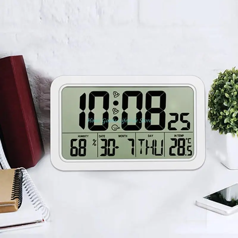 E74E Digital Wall Clock Desktop Mute Electronic Calendar Clock Temperature & Humidity Display Alarm Clock Home 
E74E Digital Wall Clock Desktop Mute Electronic Calendar Clock Temperature & Humidity Display Alarm Clock Home