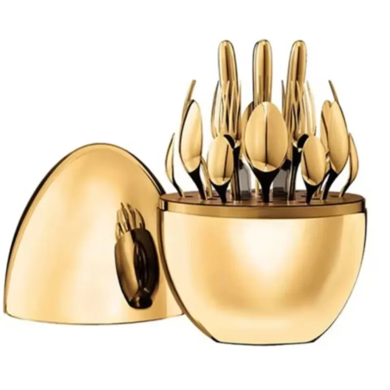 Set 24-Piece Gold Silver Egg-Shaped Stainless Steel Flatware Set Premium Cutlery Set Light Luxury Tableware Colorful
Set 24-Piece Gold Silver Egg-Shaped Stainless Steel Flatware Set Premium Cutlery Set Light Luxury Tableware Colorful