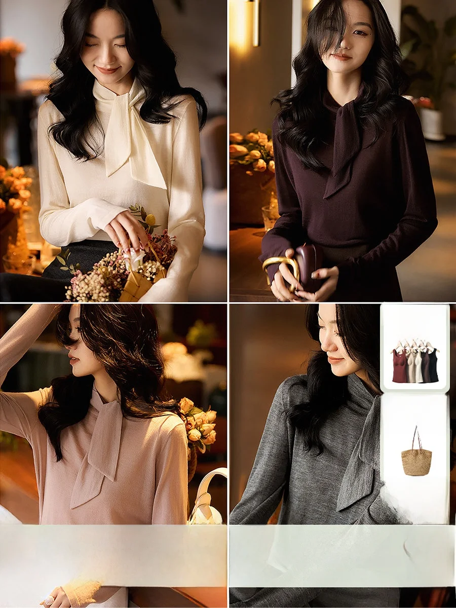e Knitted Long Sve Camere Woolen Top with Bowtie Soft Warm High Collar Women's Faion Winter ential Turtlene
e Knitted Long Sve Camere Woolen Top with Bowtie Soft Warm High Collar Women's Faion Winter ential Turtlene