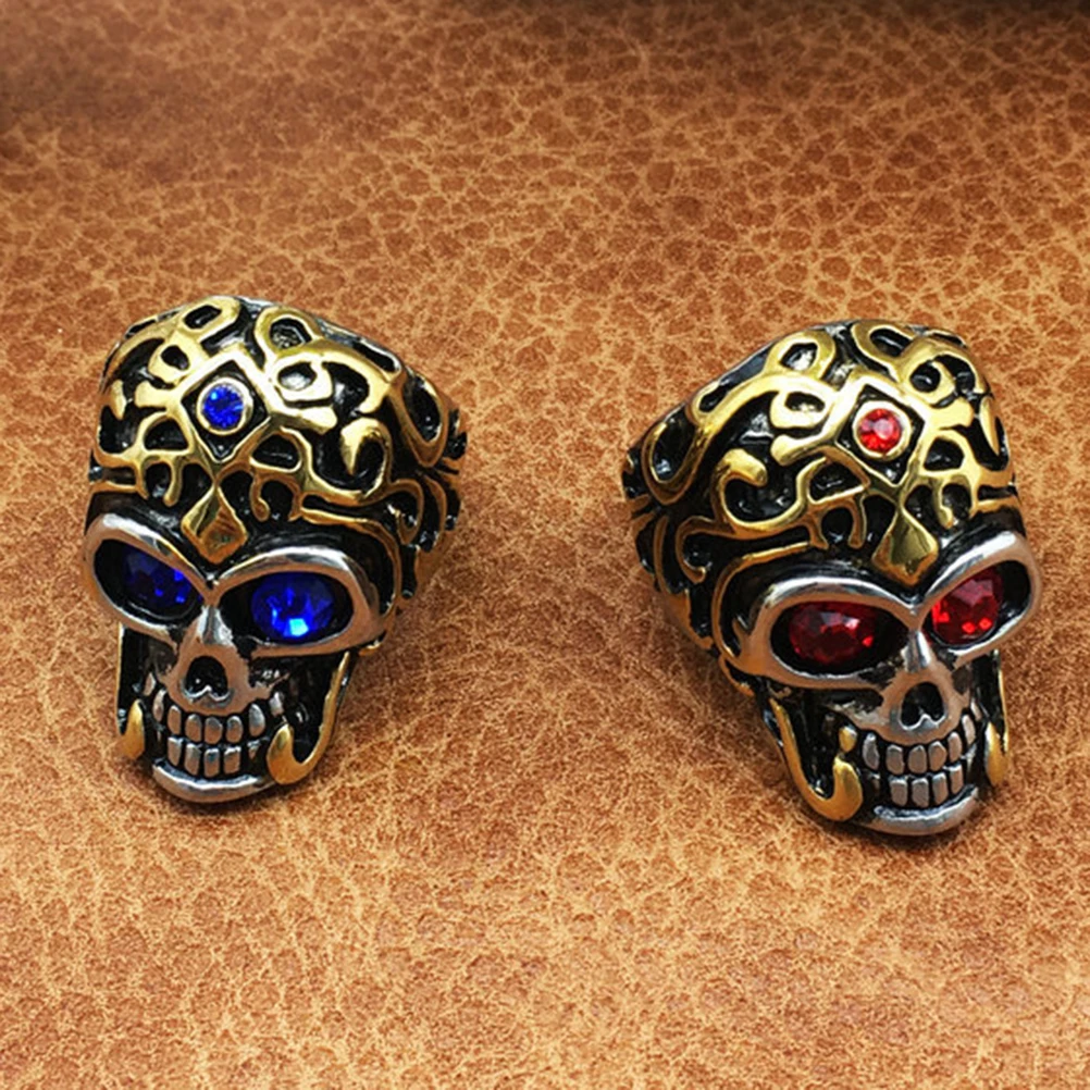 Stainless Steel Ring Punk Skull Ring Colored Rhinestone Personalized Ring for Men Fashion Jewelry (Blue, 2.2cm)
Stainless Steel Ring Punk Skull Ring Colored Rhinestone Personalized Ring for Men Fashion Jewelry (Blue, 2.2cm)