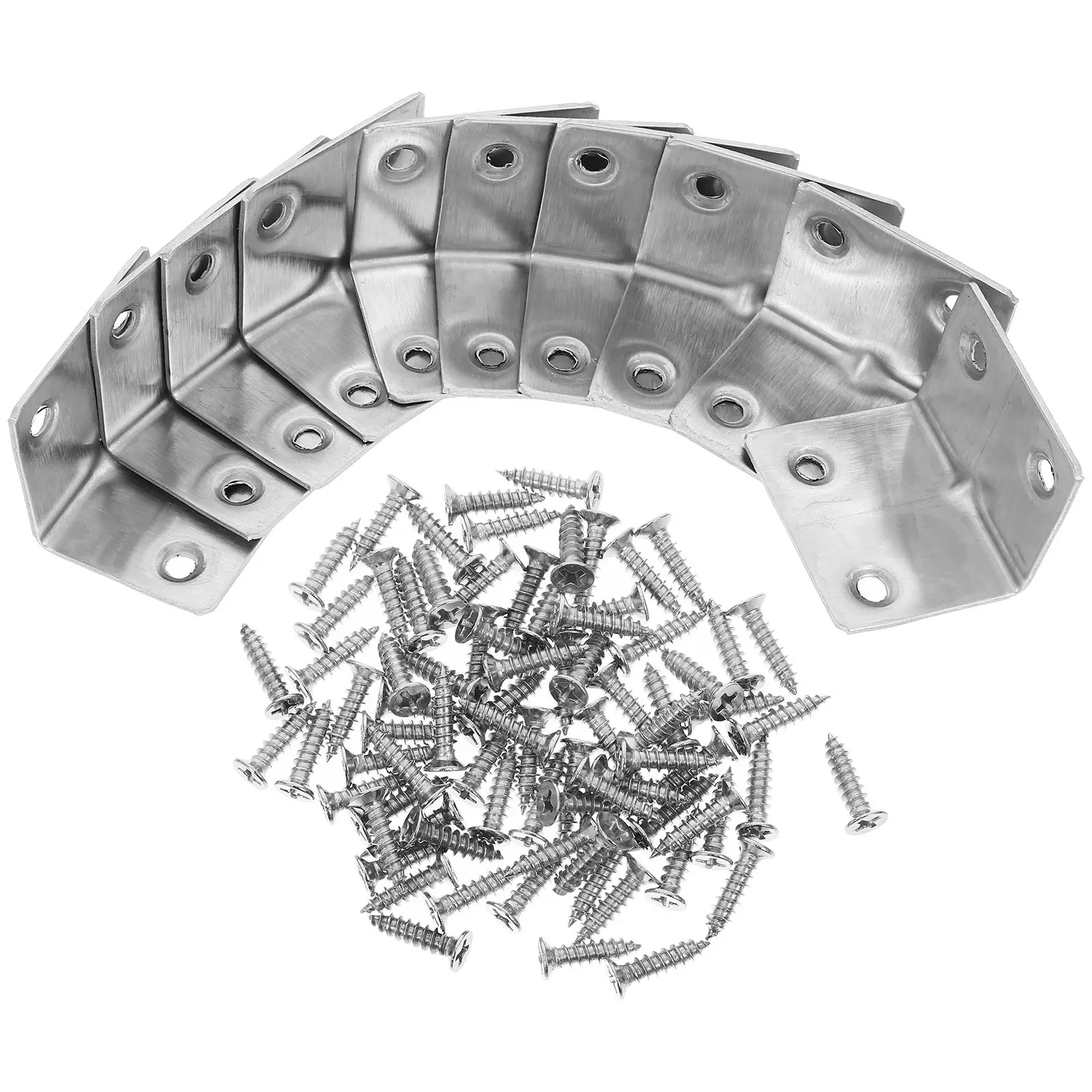 80pcs Stainless Steel Corner Brackets Heavy Duty L Shape Right Angle Furniture Connectors Shelf Gussets Kitchen Supports
80pcs Stainless Steel Corner Brackets Heavy Duty L Shape Right Angle Furniture Connectors Shelf Gussets Kitchen Supports