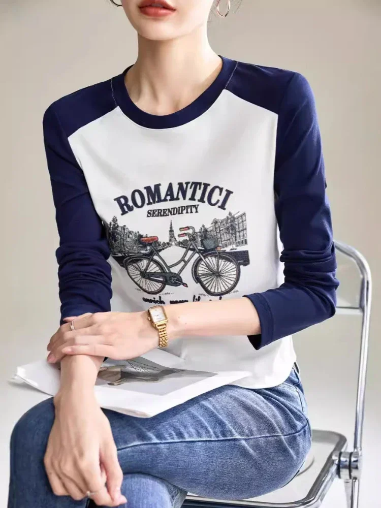 Long-sleeved Top T-shirt Women Clothing Slim-fit Splicing Bottoming Shirt 2025 Autumn and Winter New Printed Inner Crew Neck Top
Long-sleeved Top T-shirt Women Clothing Slim-fit Splicing Bottoming Shirt 2025 Autumn and Winter New Printed Inner Crew Neck Top