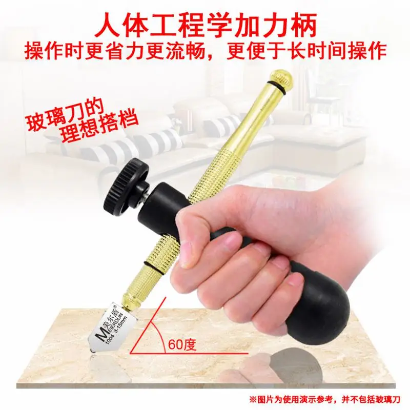 Glass Cutter Diamonds Tip Steel Blade Tile Mirror Cutting Tool Portable Glass Cutter with Force lever Antislip Metal Handle
Glass Cutter Diamonds Tip Steel Blade Tile Mirror Cutting Tool Portable Glass Cutter with Force lever Antislip Metal Handle