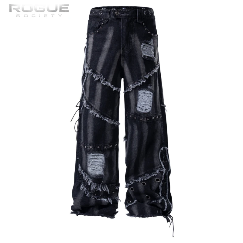 Harajuku Retro Heavyweight Rivet Lace Up Distressed Washed Wide Leg Jeans Unisex Loose Denim Pants Hip Hop Streetwear Grunge Y2K
Harajuku Retro Heavyweight Rivet Lace Up Distressed Washed Wide Leg Jeans Unisex Loose Denim Pants Hip Hop Streetwear Grunge Y2K