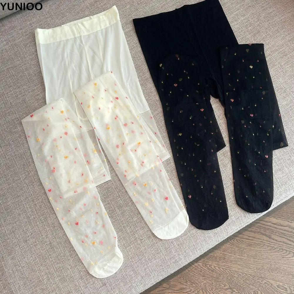 2Pcs Transparent Heart Long Tights Nylon Ultra-thin Colorful Dot Stockings Harajuku Lolita JK Style Mesh Pantyhose Summer
2Pcs Transparent Heart Long Tights Nylon Ultra-thin Colorful Dot Stockings Harajuku Lolita JK Style Mesh Pantyhose Summer