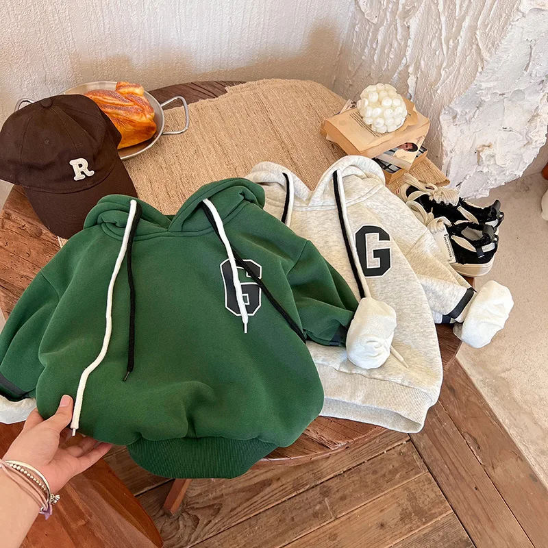 Korean Children's Loose Casual Warm Sweater Boys' Double-layer Plush Thickened Hooded Pullover Winter
Korean Children's Loose Casual Warm Sweater Boys' Double-layer Plush Thickened Hooded Pullover Winter