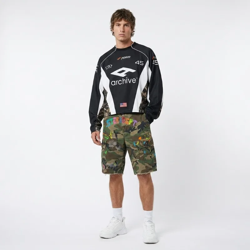 Hip Hop Y2K Streetwear Men Matching Set Vintage Moto Jersey Long Sleeve T-shirt Graffiti Camo Cargo Shorts Baggy 2 Piece Outfit
Hip Hop Y2K Streetwear Men Matching Set Vintage Moto Jersey Long Sleeve T-shirt Graffiti Camo Cargo Shorts Baggy 2 Piece Outfit