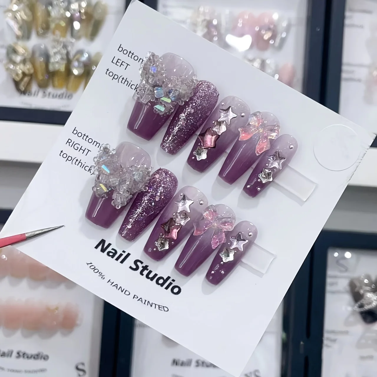 10pcs high-end Flash crystal butterfly long handmade fake nails, Full of diamond purple women's fake nails
10pcs high-end Flash crystal butterfly long handmade fake nails, Full of diamond purple women's fake nails