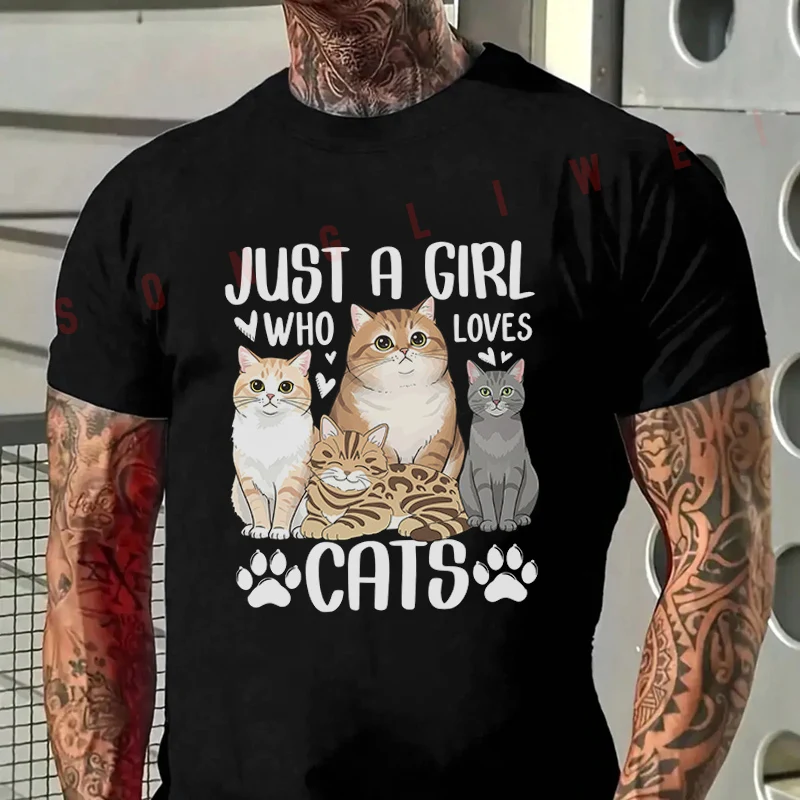 Just A Girl Who Loves Cats Graphic Motorcycle T-Shirt Men's Summer Casual Fashion Short Sleeve Tshirt Tops Tee
Just A Girl Who Loves Cats Graphic Motorcycle T-Shirt Men's Summer Casual Fashion Short Sleeve Tshirt Tops Tee