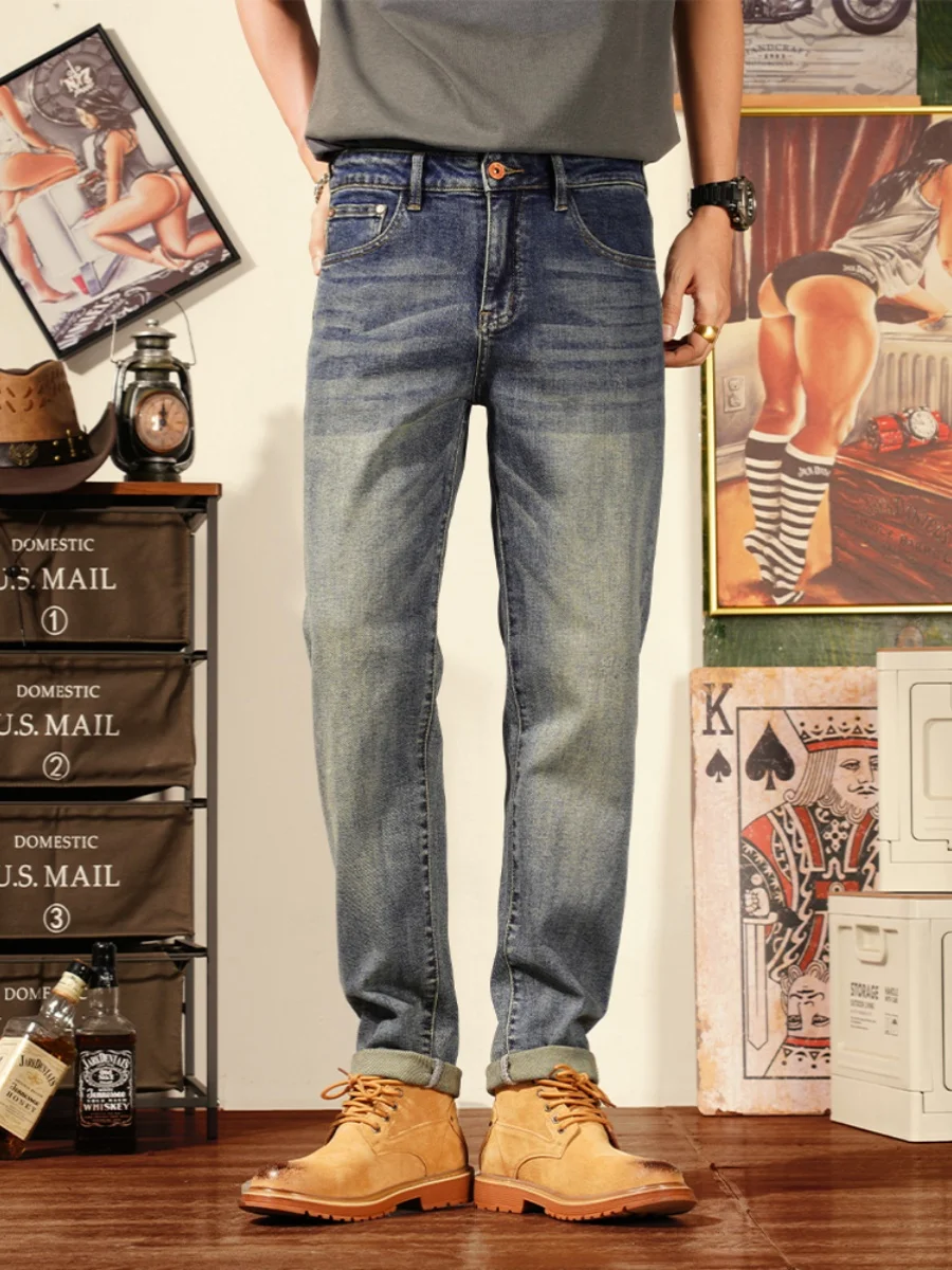 Мужские джинсы в американском ретро-стиле, свободные, прямые, повседневные, весна-осень, с высокой талией, на молнии, модные, износостойкие, хлопок/полиэстер
Мужские джинсы в американском ретро-стиле, свободные, прямые, повседневные, весна-осень, с высокой талией, на молнии, модные, износостойкие, хлопок/полиэстер