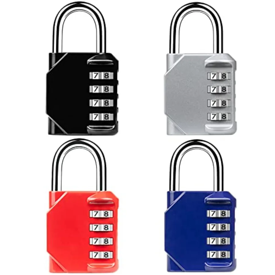 4 Pack Combination Lock 4 Digit Padlock, for Gym, Sports, School and Employee Locker, Outdoor, Fence, Hasp and Storage 4 Color
4 Pack Combination Lock 4 Digit Padlock, for Gym, Sports, School and Employee Locker, Outdoor, Fence, Hasp and Storage 4 Color
