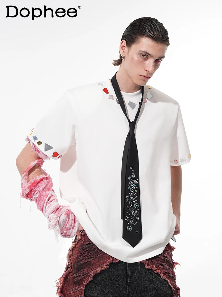 Men's 2025 Summer New Fashion High Street Tees Trendy Short-sleeve T-shirts Male Round Neck Solid Color Handsome Breathable Tops
Men's 2025 Summer New Fashion High Street Tees Trendy Short-sleeve T-shirts Male Round Neck Solid Color Handsome Breathable Tops