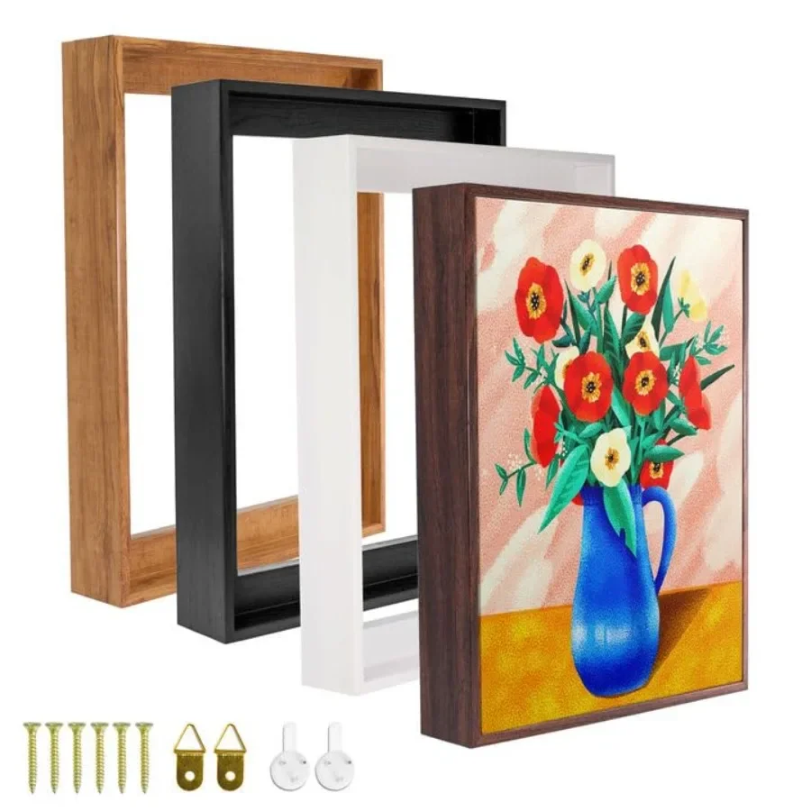 Canvas floater frame for bedroom and living room gallery-wrapped paintings, wood, dark brown, easy assembly and made in USA
Canvas floater frame for bedroom and living room gallery-wrapped paintings, wood, dark brown, easy assembly and made in USA