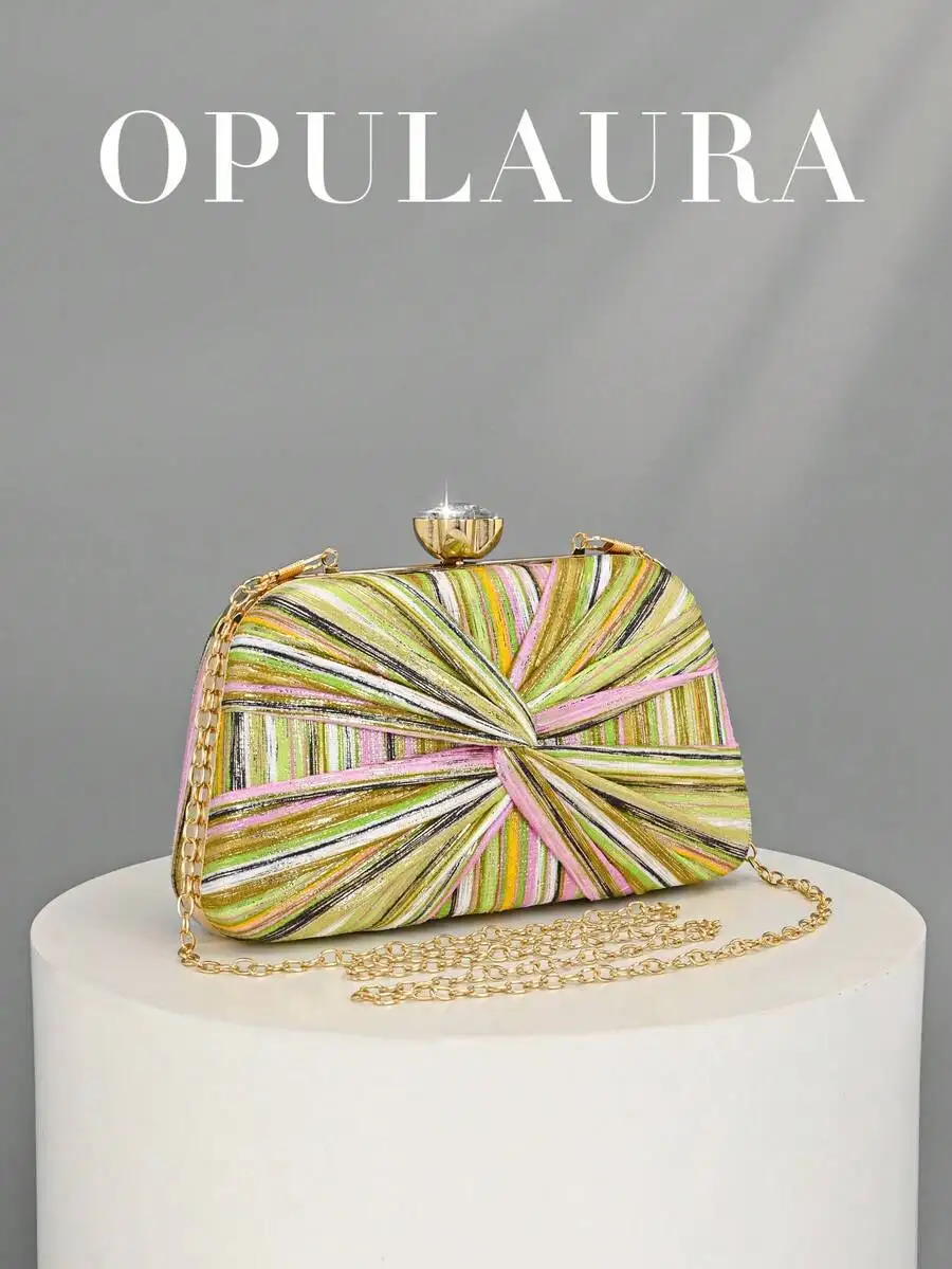 OpulAura Vintage Multi-Color Striped Chain Bag, Asymmetric Mini Box Evening Handbag for Wedding Party Banquet
OpulAura Vintage Multi-Color Striped Chain Bag, Asymmetric Mini Box Evening Handbag for Wedding Party Banquet