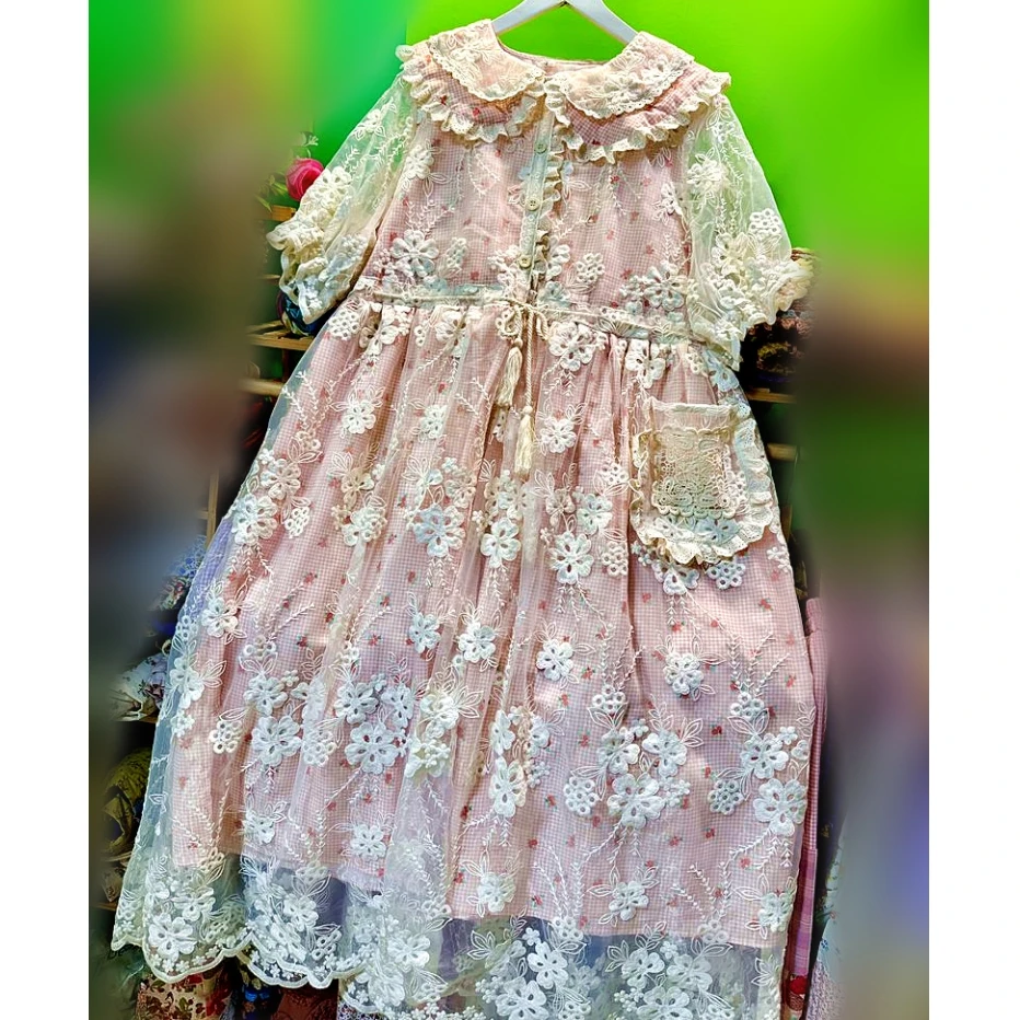 Cotton Lace Cover Summer Sweet Embroidery Midi Dress for Women Cottagecore Sweet Kawaii Cute Lolita Mori Girl Plaid Long Dress
Cotton Lace Cover Summer Sweet Embroidery Midi Dress for Women Cottagecore Sweet Kawaii Cute Lolita Mori Girl Plaid Long Dress