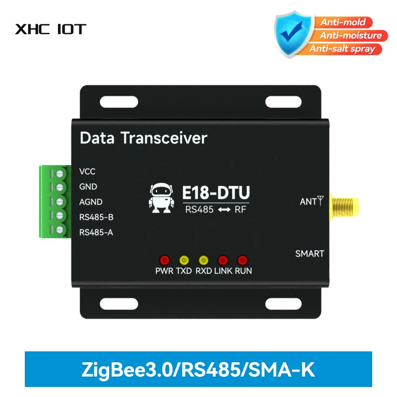 CC2530 Zigbee 3.0 Wireless Data Transmission Station RS485 20dBm DC8 ~ 28V Zigbee Data Transceiver XHCIOT E18-DTU(Z20-485)
CC2530 Zigbee 3.0 Wireless Data Transmission Station RS485 20dBm DC8 ~ 28V Zigbee Data Transceiver XHCIOT E18-DTU(Z20-485)