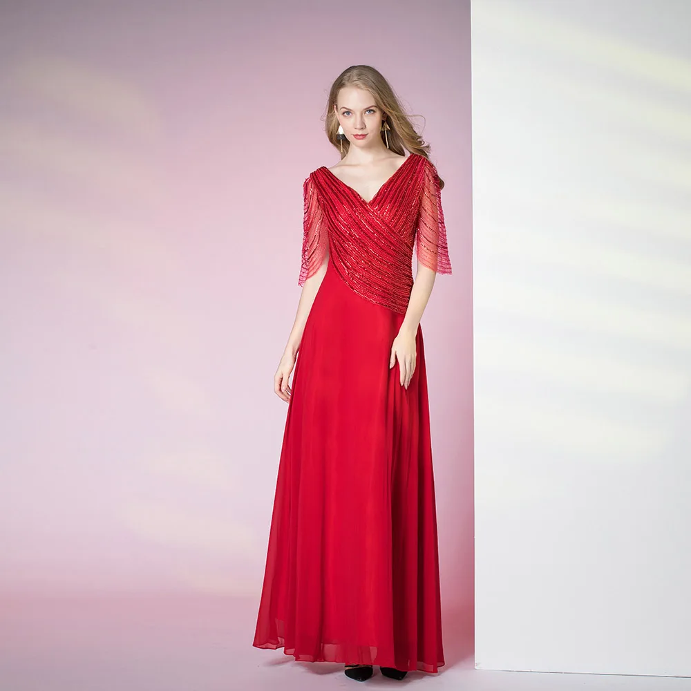 In Stock Elegant Red Long Chiffon Prom Dresses V Neck Beading Back Zipper Formal Women Party Gown YQLNNE
In Stock Elegant Red Long Chiffon Prom Dresses V Neck Beading Back Zipper Formal Women Party Gown YQLNNE