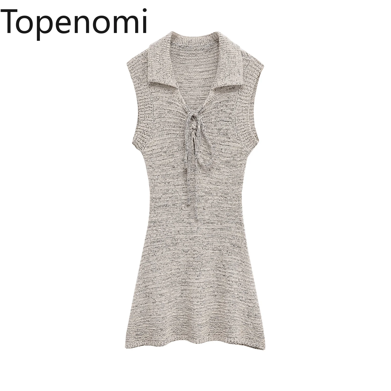 Topenomi Knitted Dress Women 2025 Summer V Neck Bow Tied Slim Fit Waist Sleeveless Y2k Mini Dresses Temperament Casual Vestidos
Topenomi Knitted Dress Women 2025 Summer V Neck Bow Tied Slim Fit Waist Sleeveless Y2k Mini Dresses Temperament Casual Vestidos