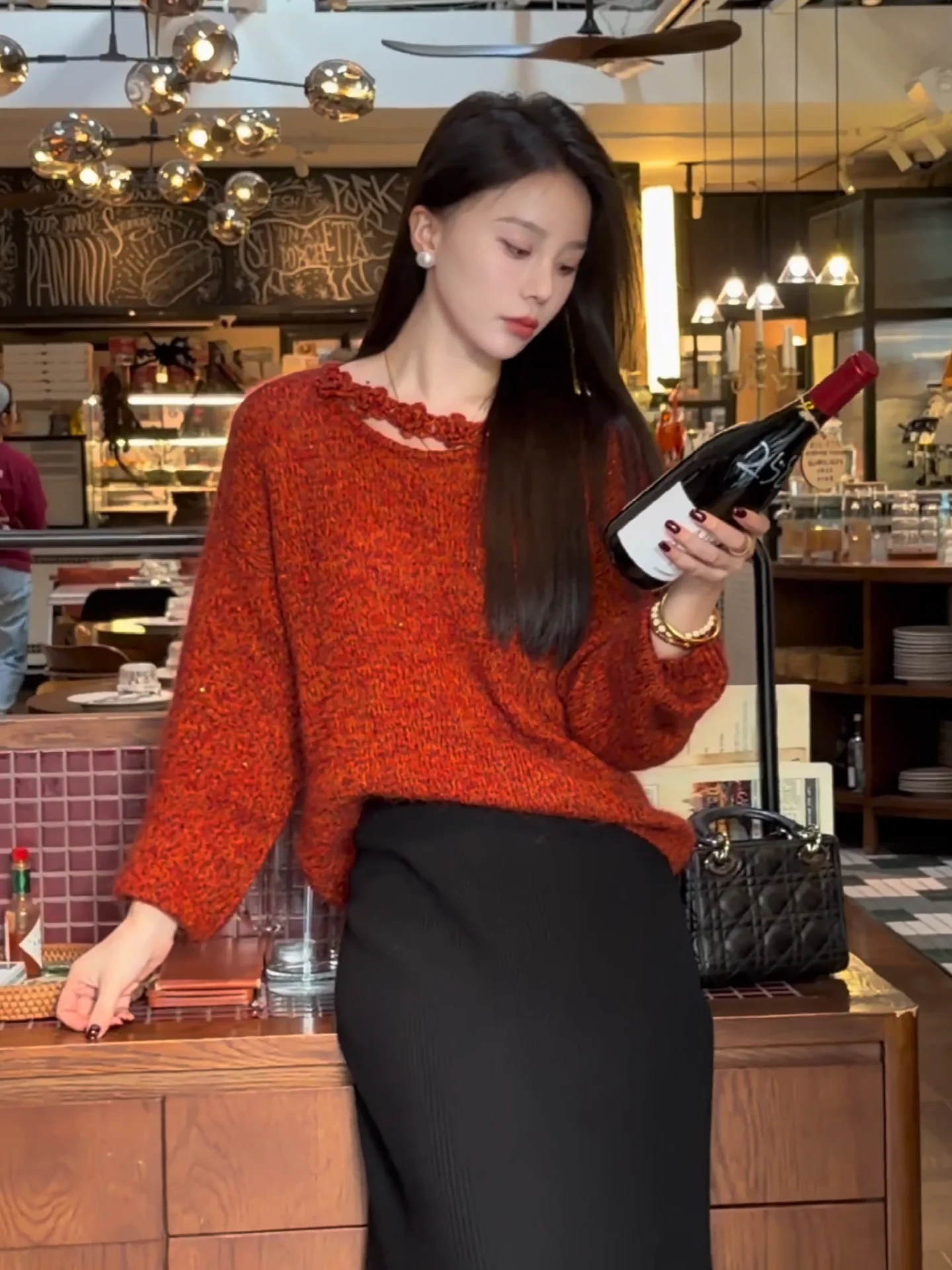 Ele Winter Women's Knitwear Iris Flower Pattern Long Sve Soft Nouriing Inner Wear Slimming Top round Ne Warmth
Ele Winter Women's Knitwear Iris Flower Pattern Long Sve Soft Nouriing Inner Wear Slimming Top round Ne Warmth