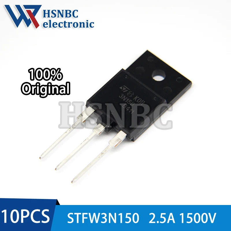 10PCS STFW3N150 3N150 TO-3PF 2.5A 1500V 63W N-Channel Power MOSFET Transistor 100% New Original
10PCS STFW3N150 3N150 TO-3PF 2.5A 1500V 63W N-Channel Power MOSFET Transistor 100% New Original