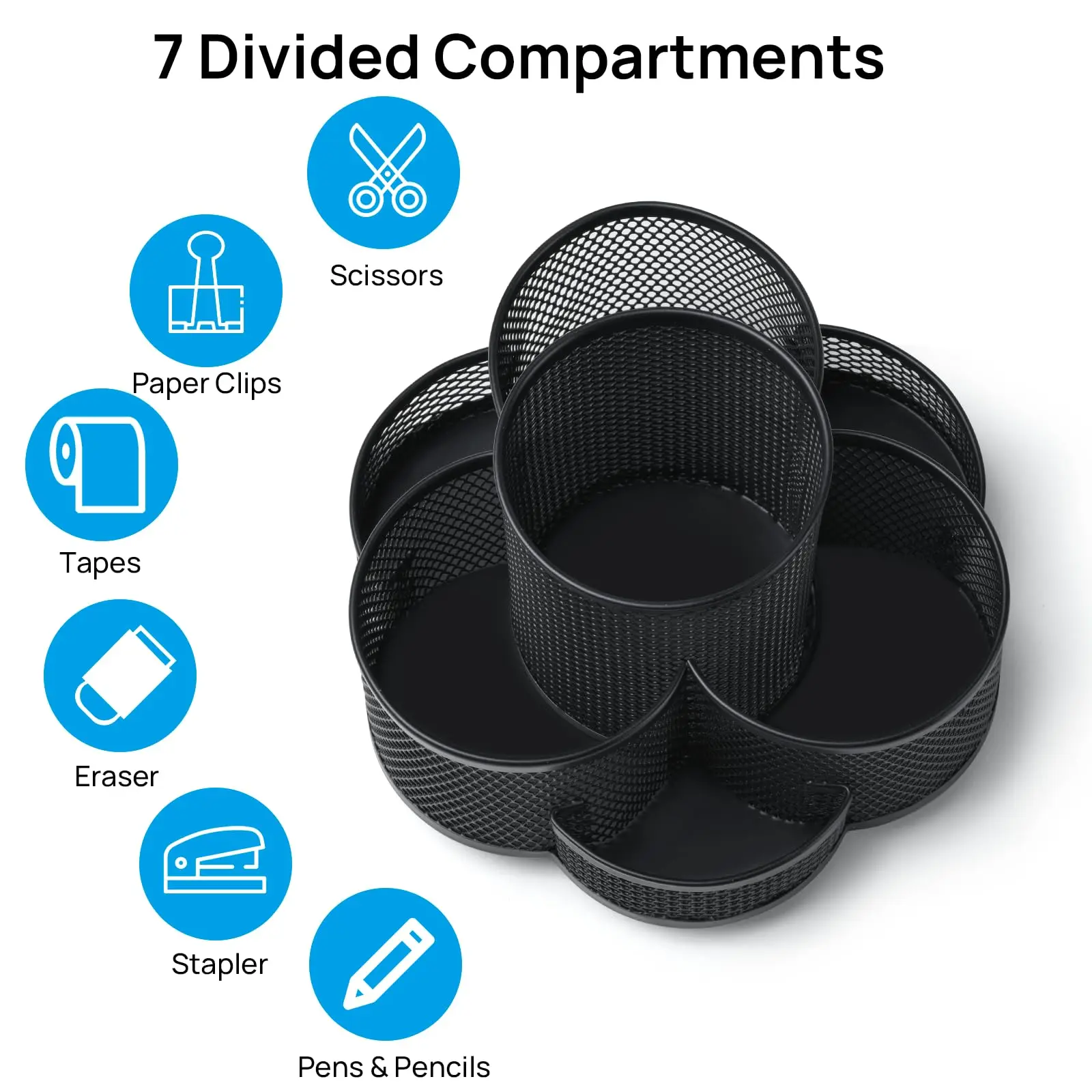 Home Office Large Capacity Art Supply Space Saving 360 Degree Rotating 7 Compartments Pencil Holder Desk Organizer Workspace
Home Office Large Capacity Art Supply Space Saving 360 Degree Rotating 7 Compartments Pencil Holder Desk Organizer Workspace