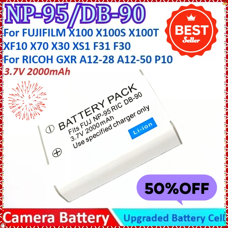 2000mAh 3.7V NP-95/ DB-90 Camera Battery+Charger For FUJIFILM X100 X100S X100T XF10 XS1 F31 F30 For RICOH GXR A12-28 A12-50 P10
2000mAh 3.7V NP-95/ DB-90 Camera Battery+Charger For FUJIFILM X100 X100S X100T XF10 XS1 F31 F30 For RICOH GXR A12-28 A12-50 P10