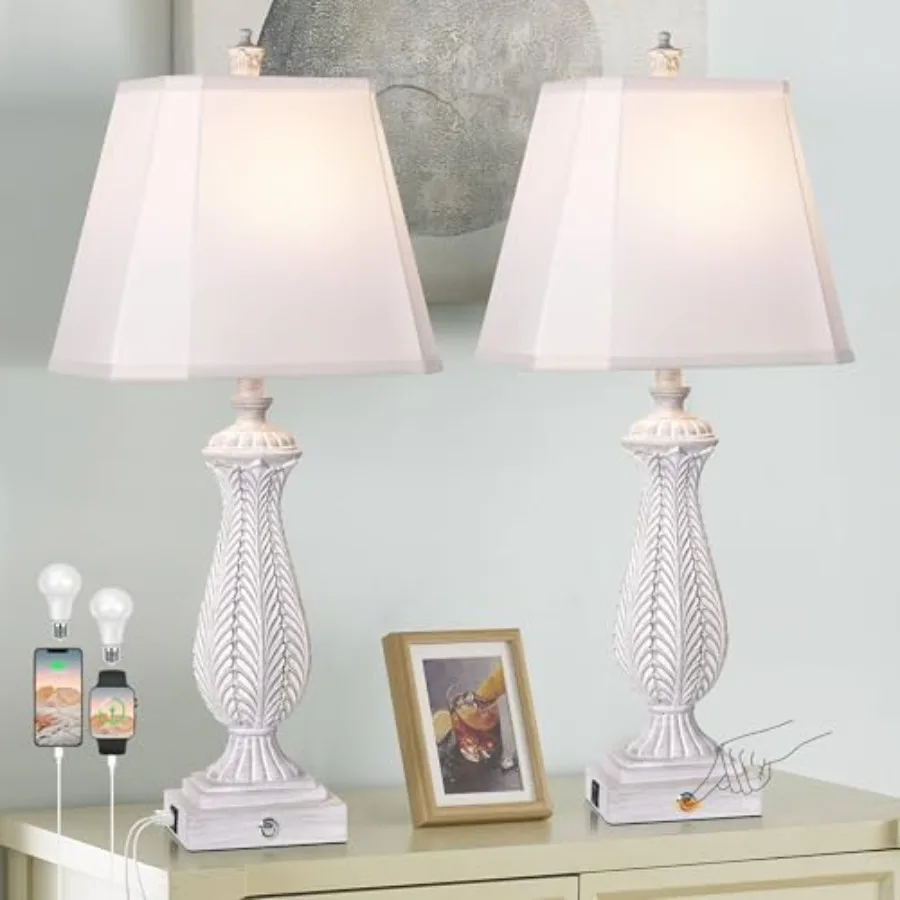 3-Way Dimmable Table Lamps for Bedrooms Set of 2 30" H Touch Lamps for Living Room with with USB and Type-C Ports Mermaid Bedsi
3-Way Dimmable Table Lamps for Bedrooms Set of 2 30" H Touch Lamps for Living Room with with USB and Type-C Ports Mermaid Bedsi