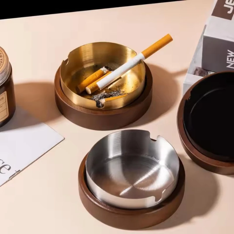 Creative Ashtray with Lid Walnut Desktop Ashtray Stainless Steel Smoking Windproof Ashtray Home Office Decoration
Creative Ashtray with Lid Walnut Desktop Ashtray Stainless Steel Smoking Windproof Ashtray Home Office Decoration