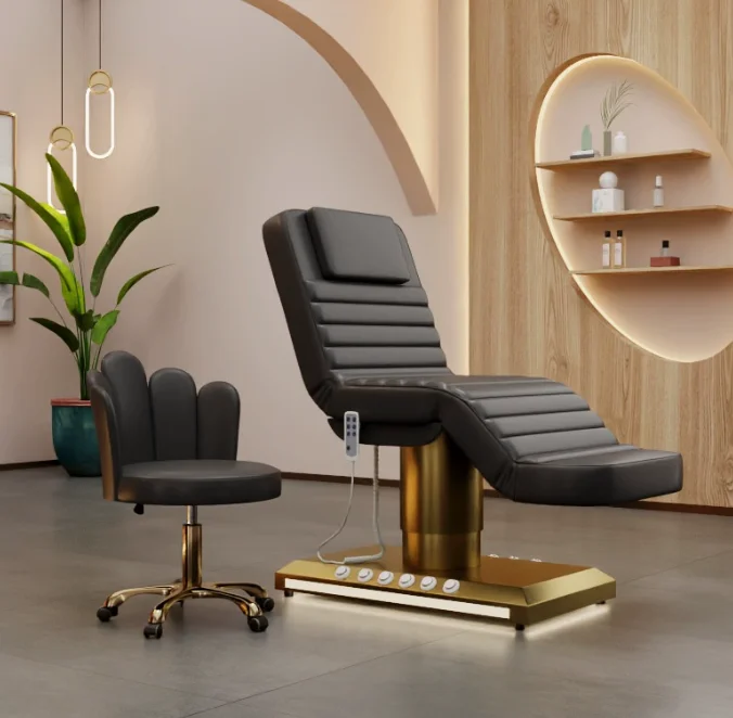Luxurious Modern 3 Motors Electric Reclining Facial Spa Bed Stool Pink Leather Salon Foot Control with Gold Base Massage Table
Luxurious Modern 3 Motors Electric Reclining Facial Spa Bed Stool Pink Leather Salon Foot Control with Gold Base Massage Table