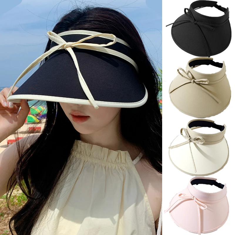 Bow Empty Top Sun Hat for Women Wide Brim Foldable Bowknot Visors Summer Sunscreen UV Protection Hat travel Holiday Beach Shades
Bow Empty Top Sun Hat for Women Wide Brim Foldable Bowknot Visors Summer Sunscreen UV Protection Hat travel Holiday Beach Shades