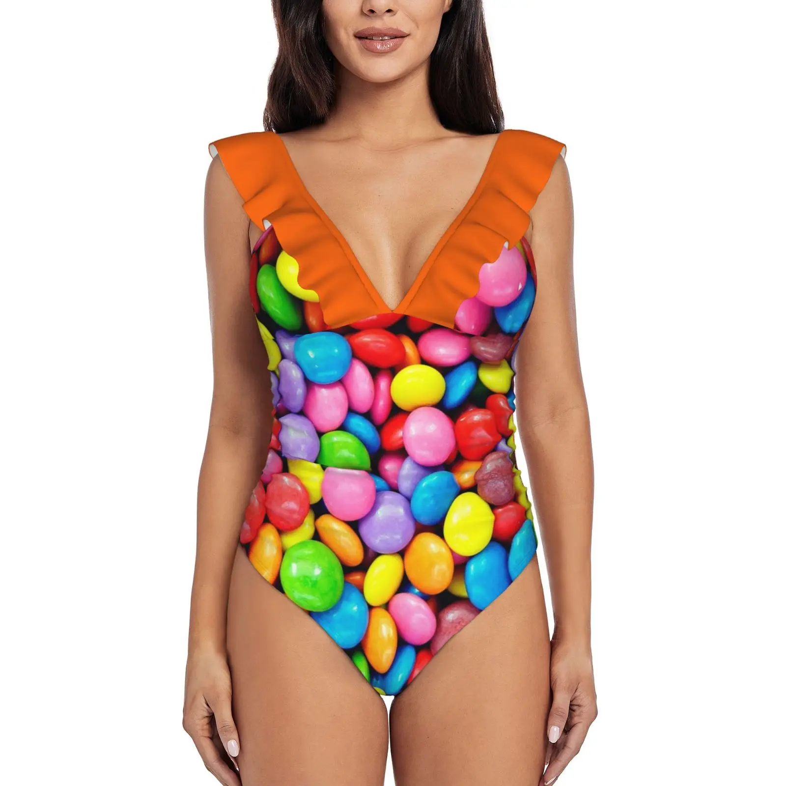 Smarties! Women Ruffle One Piece Swimsuit Sexy Bodysuit Monokini Swimwear Bathing Suit Smarties Sweet Sweets Candies Color
Smarties! Women Ruffle One Piece Swimsuit Sexy Bodysuit Monokini Swimwear Bathing Suit Smarties Sweet Sweets Candies Color