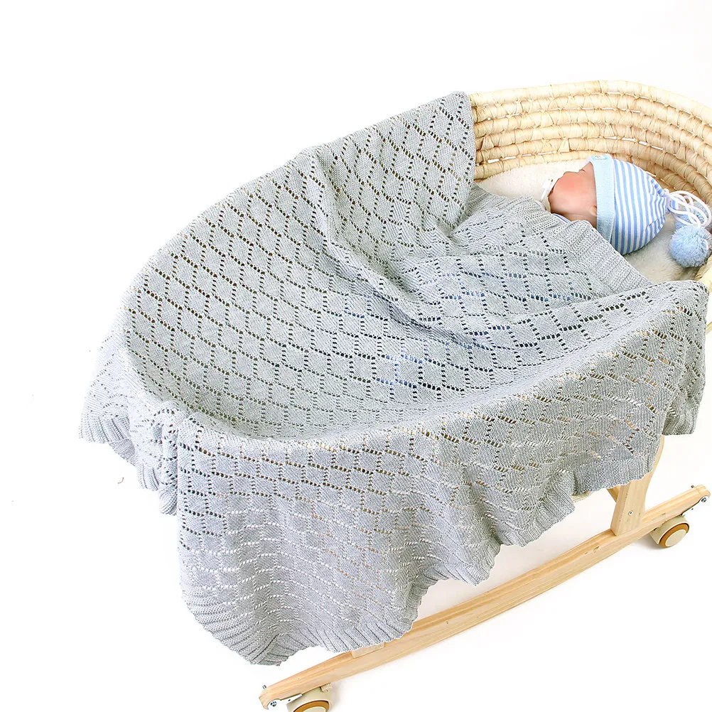 Infant Blanket Grey Knitted Hollowed Warm Compact for Baby Stroller Bedtime Use All Season Indoor Outdoor Baby Winter Blanket
Infant Blanket Grey Knitted Hollowed Warm Compact for Baby Stroller Bedtime Use All Season Indoor Outdoor Baby Winter Blanket
