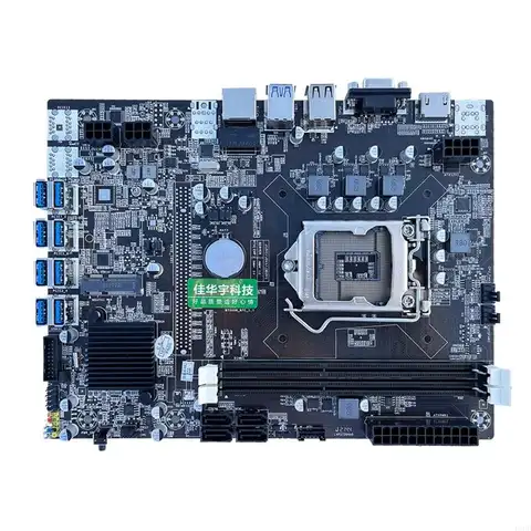LX0B BTC Motherboard B75 BTC CPU Miner Motherboard DDR3 8 Soporte tarjeta gráfica PCI-E LGA 1155 Minería criptomonedas GPU