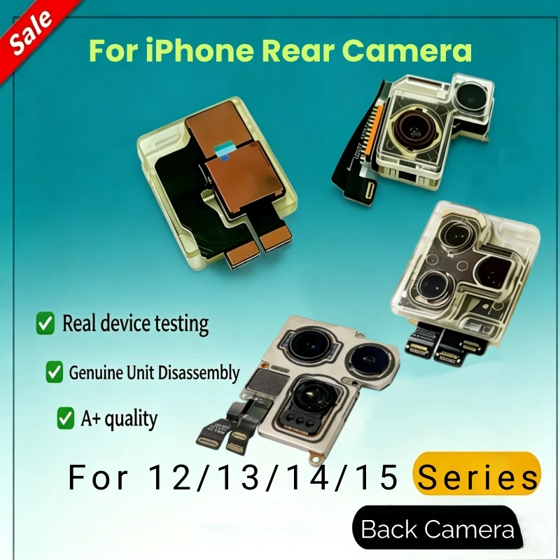 Good Quality for iPhone 12 13 14 15 Series & for 11 Pro Max Rear Back Camera with Main Lens Flex Cable Camera Module Replacement
Good Quality for iPhone 12 13 14 15 Series & for 11 Pro Max Rear Back Camera with Main Lens Flex Cable Camera Module Replacement