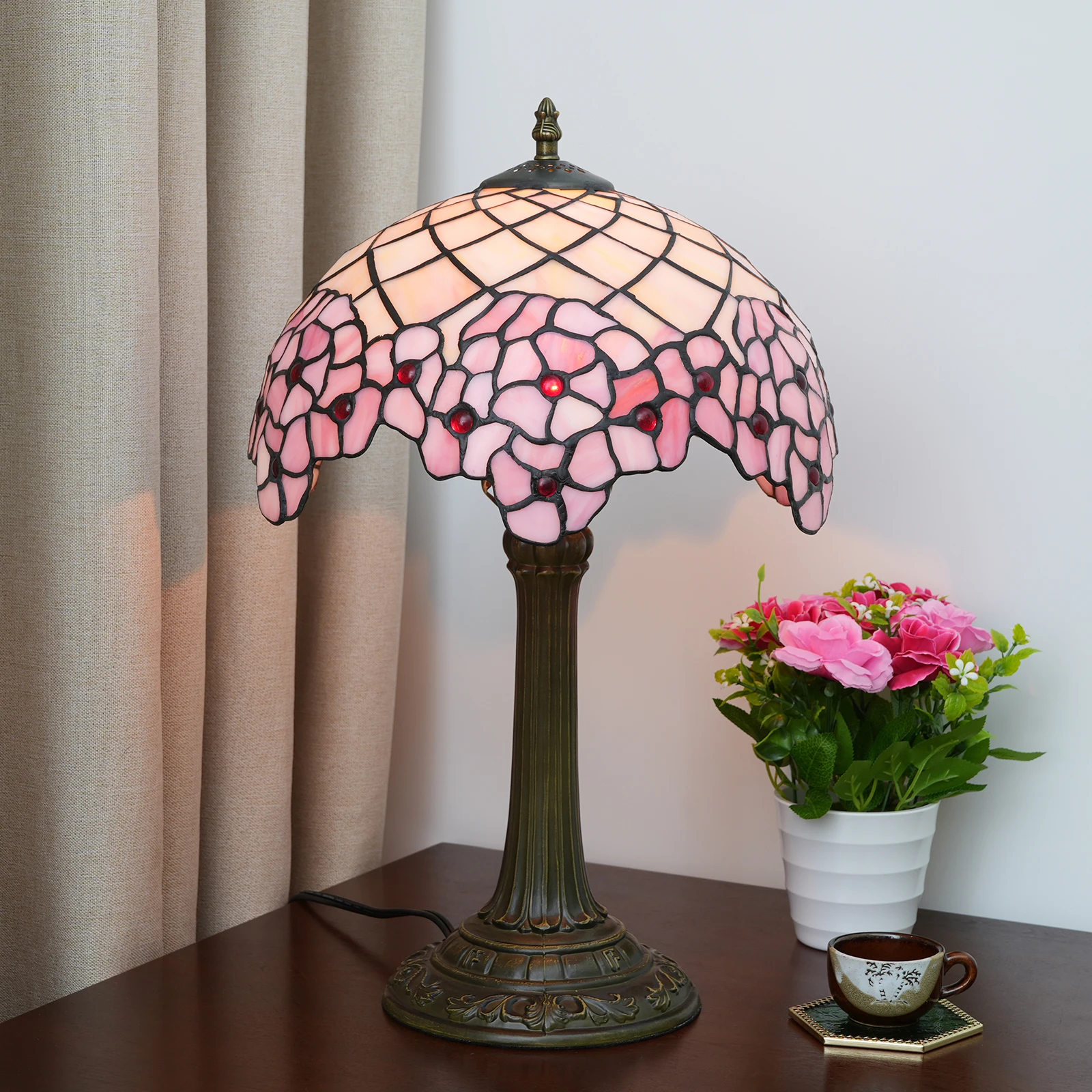 Romantic Stained Glass lamp 12" Bedside Table Lamp for Living Room Bedroom Dorm Kitchen Home Decor Festival Gift,Cherry Blossom
Romantic Stained Glass lamp 12" Bedside Table Lamp for Living Room Bedroom Dorm Kitchen Home Decor Festival Gift,Cherry Blossom