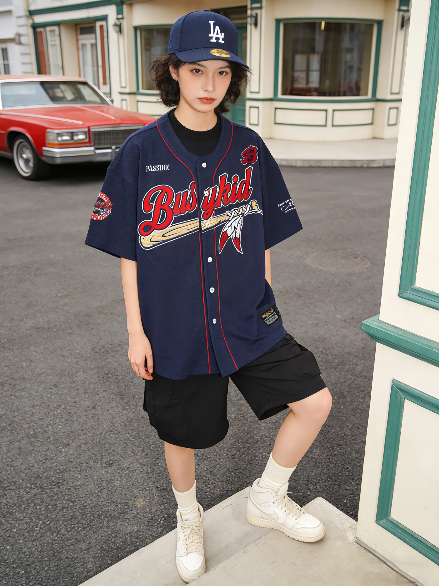 Original Busykid Baseball Short Sleeve Hip Hop Dance T-Shirt American Trendy Brand Embroidery West Coast Baseball Jersey
Original Busykid Baseball Short Sleeve Hip Hop Dance T-Shirt American Trendy Brand Embroidery West Coast Baseball Jersey