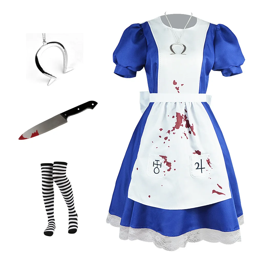 Alice returns to cosplay costume with blood stains, Alice's maid costume, cosplay stage performance costume
Alice returns to cosplay costume with blood stains, Alice's maid costume, cosplay stage performance costume