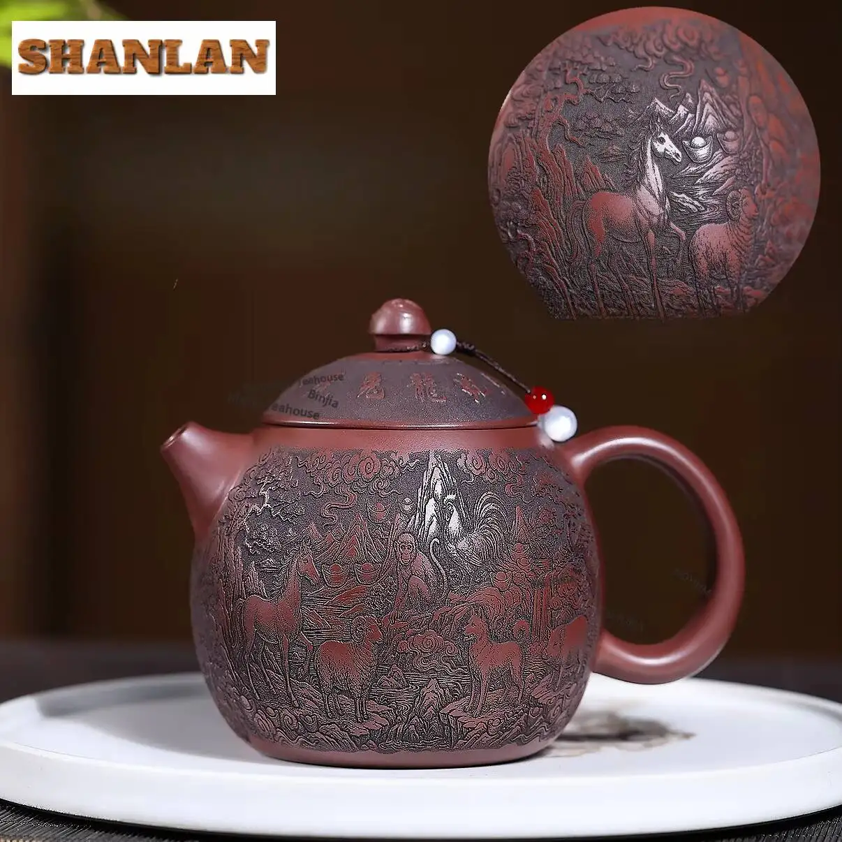 400ml Authentic Yixing Purple Clay Teapots Handmade Chinese Zodiac Dragon Egg Pot Raw Ore Mud Kettle Zisha Teaset Cha Decoration
400ml Authentic Yixing Purple Clay Teapots Handmade Chinese Zodiac Dragon Egg Pot Raw Ore Mud Kettle Zisha Teaset Cha Decoration