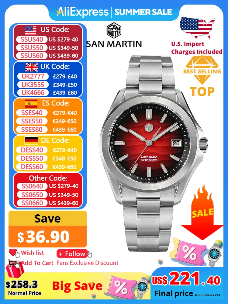 San Martin New Gada Watch 39mm Desert Texture Men Dress Watch NH35 Automatic Mechanical Sapphire Waterproof 100m Luminous SN0129
San Martin New Gada Watch 39mm Desert Texture Men Dress Watch NH35 Automatic Mechanical Sapphire Waterproof 100m Luminous SN0129