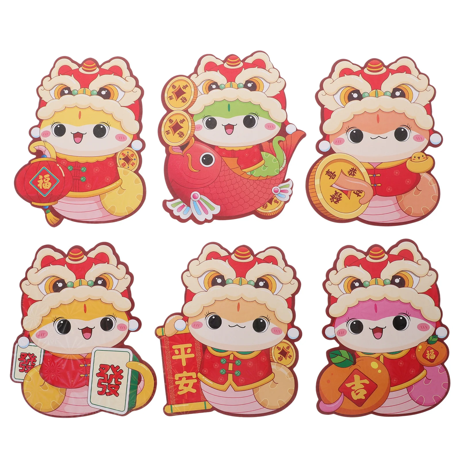 6Pcs Year of The Snake Red Envelopes Cute Cartoon 3D Red Money Pocket Lucky Cash Holder Chinese New Year Decorations
6Pcs Year of The Snake Red Envelopes Cute Cartoon 3D Red Money Pocket Lucky Cash Holder Chinese New Year Decorations