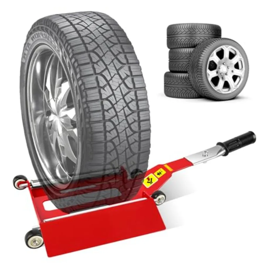 Portable Effortless Tire Jack Tool with Roller Plate and Ramp, Removable Handle with Screw for Garage Use, Steel Construction,
Portable Effortless Tire Jack Tool with Roller Plate and Ramp, Removable Handle with Screw for Garage Use, Steel Construction,